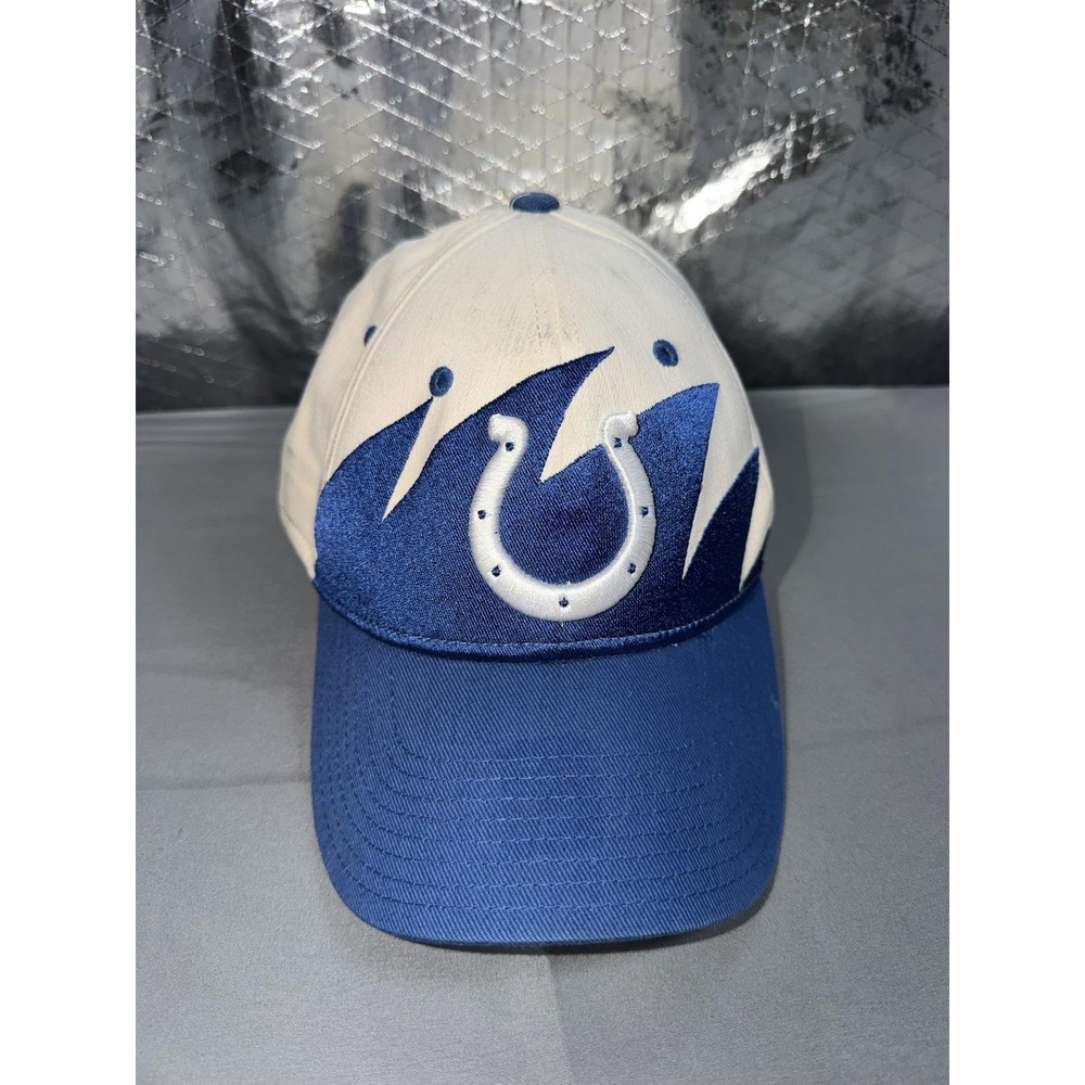 Indianapolis Colts Sharktooth Hat Cap Large Fitted Mens Blue White NFL Reebok